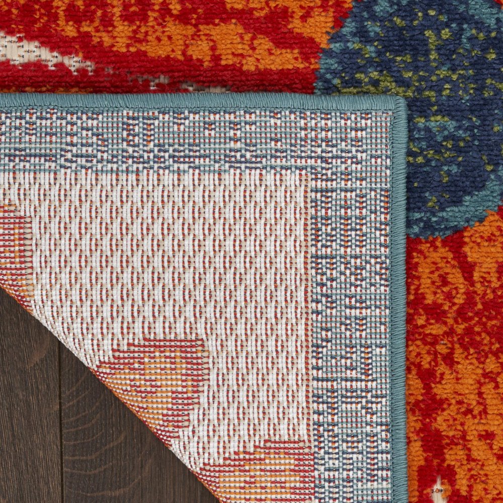 8' X 11' Ivory Blue And Orange Floral Indoor Outdoor Area Rug HomeRoots