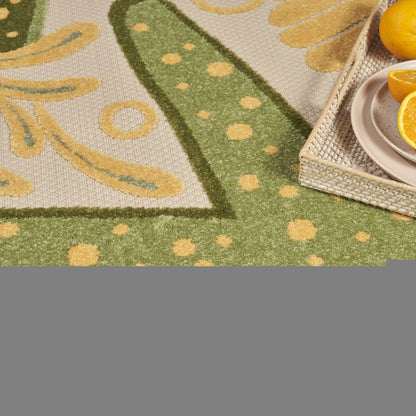 10' X 14' Ivory Green Yellow Blue And Dark Green Starfish Indoor Outdoor Area Rug HomeRoots