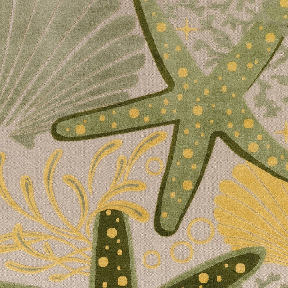 10' X 14' Ivory Green Yellow Blue And Dark Green Starfish Indoor Outdoor Area Rug HomeRoots