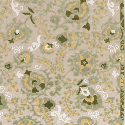 10' X 14' Ivory Green And Yellow Floral Indoor Outdoor Area Rug HomeRoots