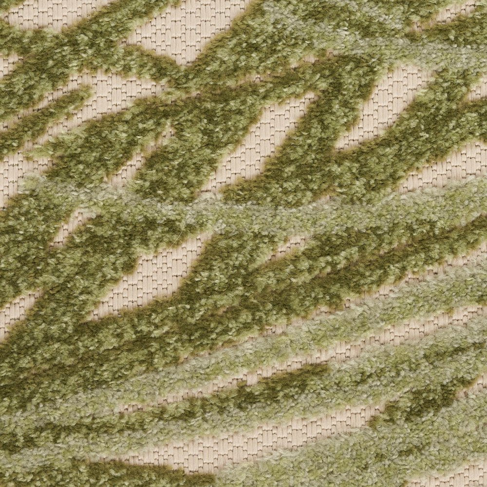 10' X 14' Ivory And Green Palm Leaf Indoor Outdoor Area Rug HomeRoots