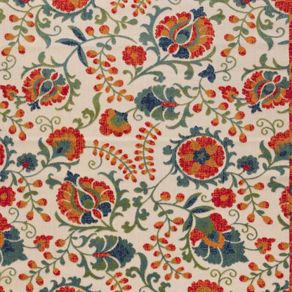 10' X 14' Ivory Orange Blue Green And Red Floral Indoor Outdoor Area Rug HomeRoots
