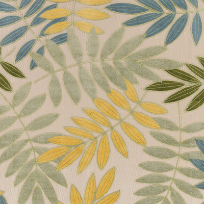 9' X 12' Green Yellow Blue Ivory And Dark Green Palm Leaf Indoor Outdoor Area Rug HomeRoots