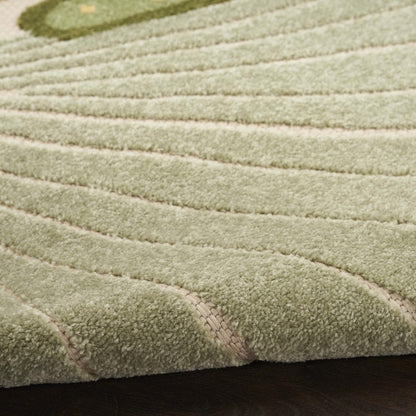 9' X 12' Green Yellow Blue Ivory And Dark Green Starfish Indoor Outdoor Area Rug HomeRoots