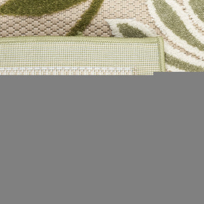 9' X 12' Ivory And Green Floral Indoor Outdoor Area Rug HomeRoots