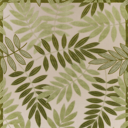 9' X 12' Ivory And Green Palm Leaf Indoor Outdoor Area Rug HomeRoots