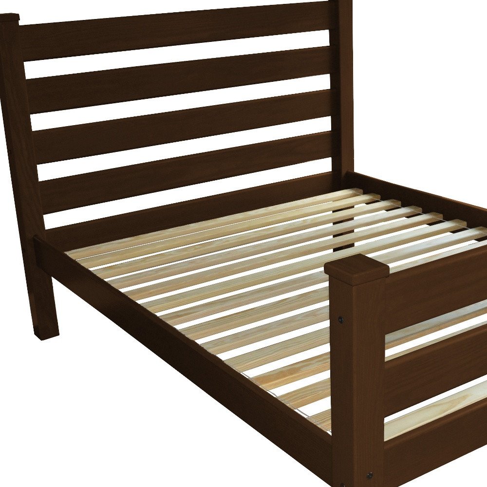 Brown Solid Wood Queen Bed Frame HomeRoots