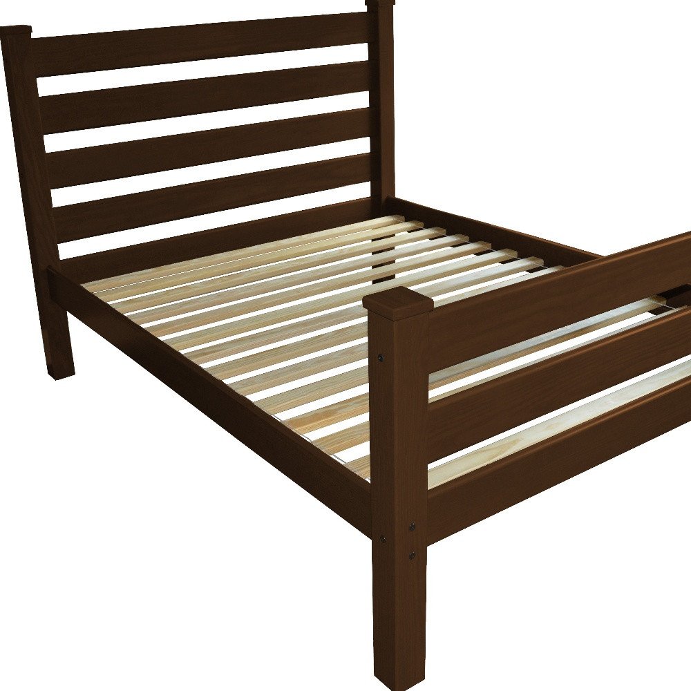 Brown Solid Wood Queen Bed Frame HomeRoots