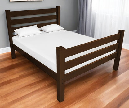 Brown Solid Wood Queen Bed Frame HomeRoots