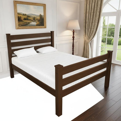 Brown Solid Wood Queen Bed Frame HomeRoots