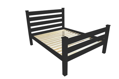 Black Solid Wood Queen Bed Frame HomeRoots