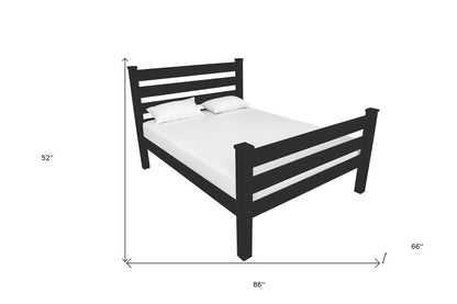 Black Solid Wood Queen Bed Frame HomeRoots