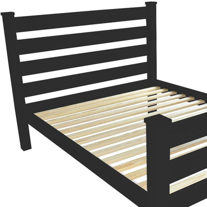 Black Solid Wood Queen Bed Frame HomeRoots