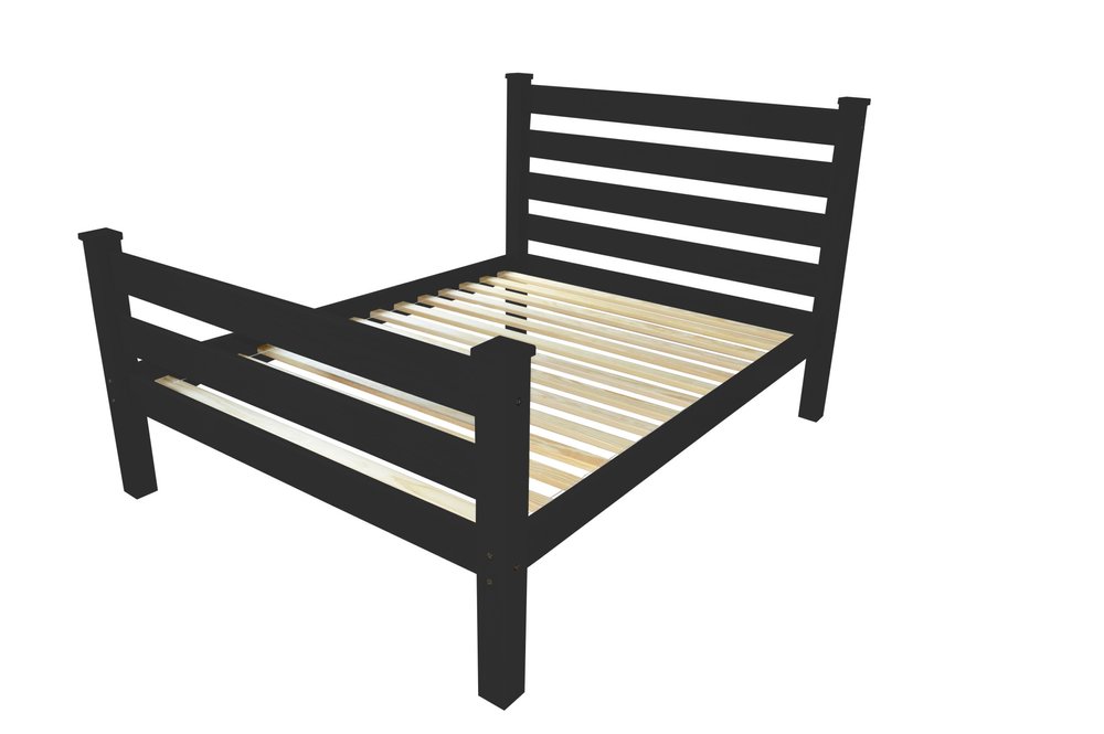 Black Solid Wood Queen Bed Frame HomeRoots