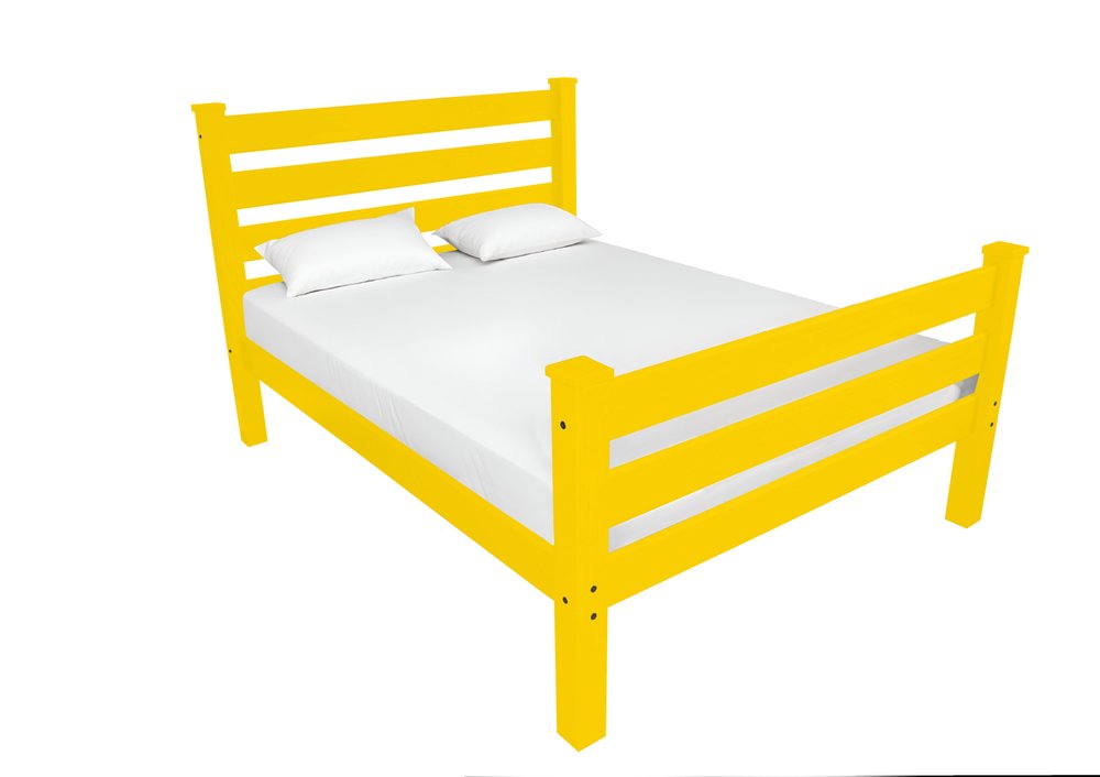 Yellow Solid Wood Queen Bed Frame HomeRoots
