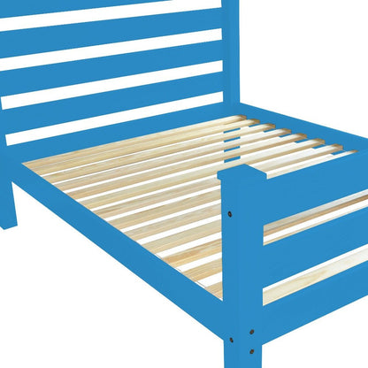 Caribbean Blue Solid Wood Queen Bed Frame HomeRoots