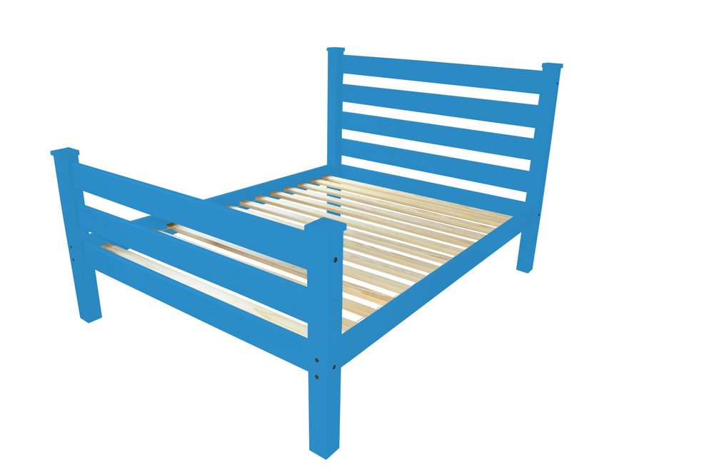 Caribbean Blue Solid Wood Queen Bed Frame HomeRoots