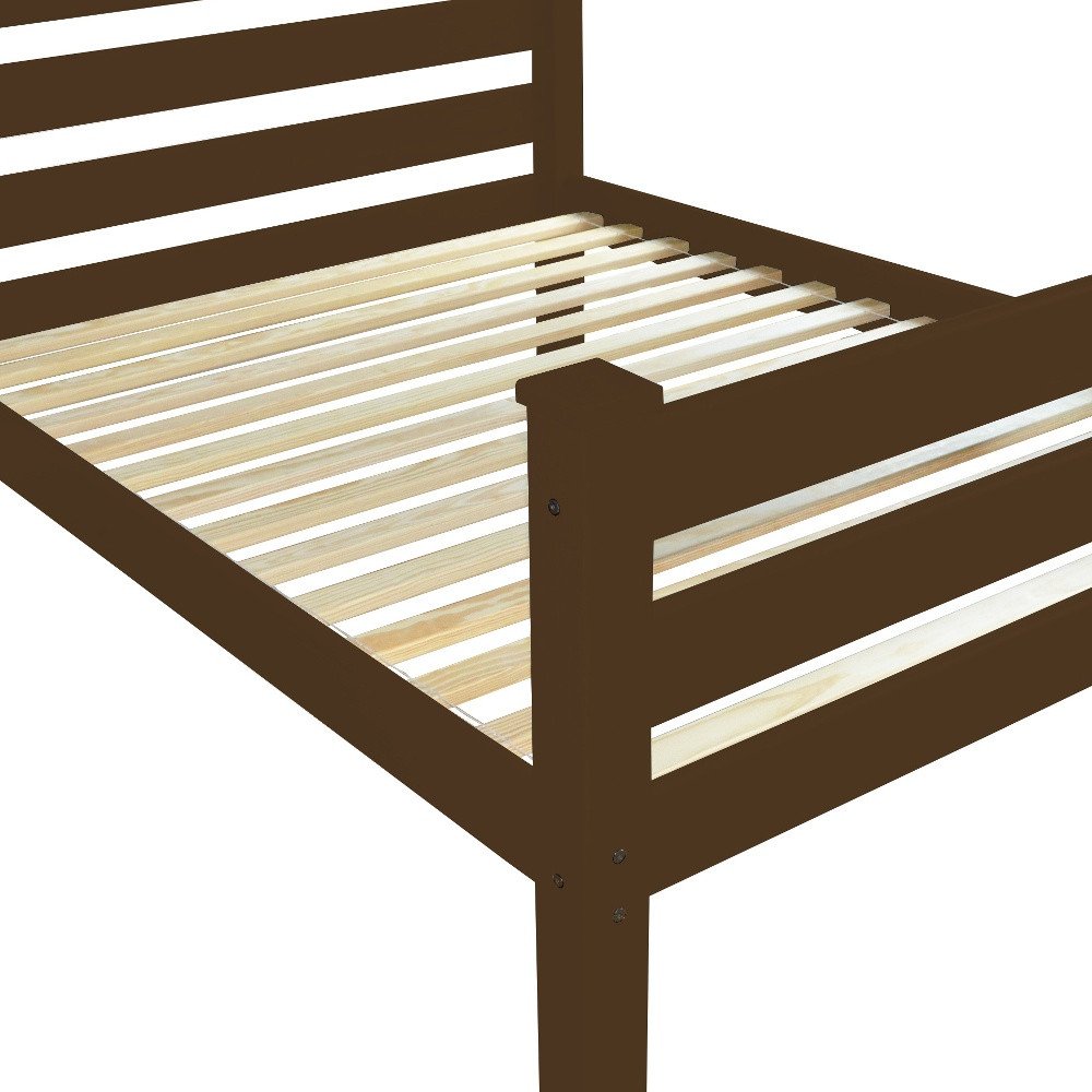 Coffee Solid Wood Queen Bed Frame HomeRoots