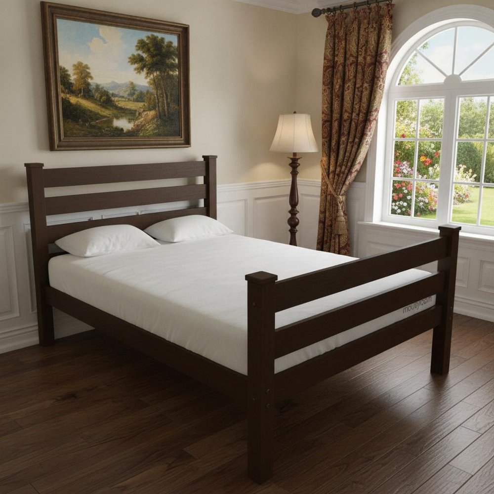 Coffee Solid Wood Queen Bed Frame HomeRoots