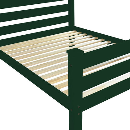 Dark Green Solid Wood Queen Bed Frame HomeRoots