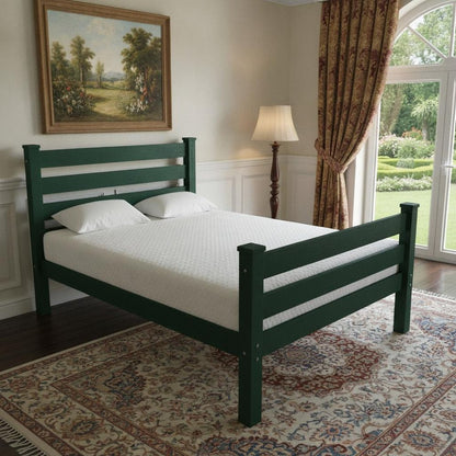 Dark Green Solid Wood Queen Bed Frame HomeRoots