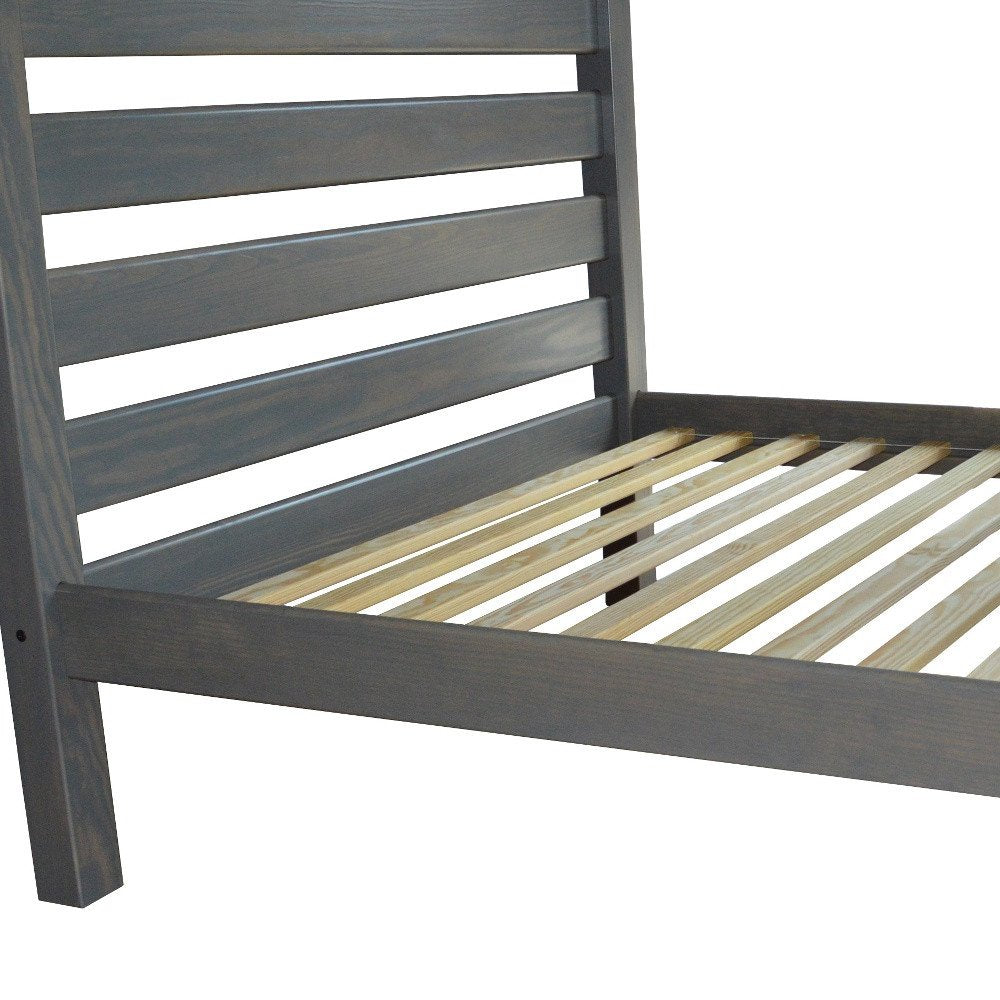 Gray Solid Wood Queen Bed Frame HomeRoots