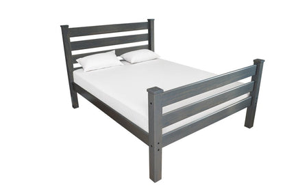 Gray Solid Wood Queen Bed Frame HomeRoots