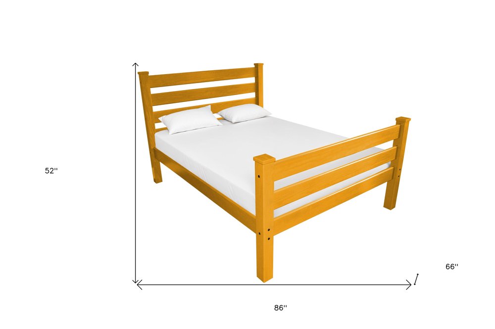 Orange Solid Wood Queen Bed Frame HomeRoots