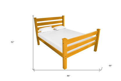 Orange Solid Wood Queen Bed Frame HomeRoots