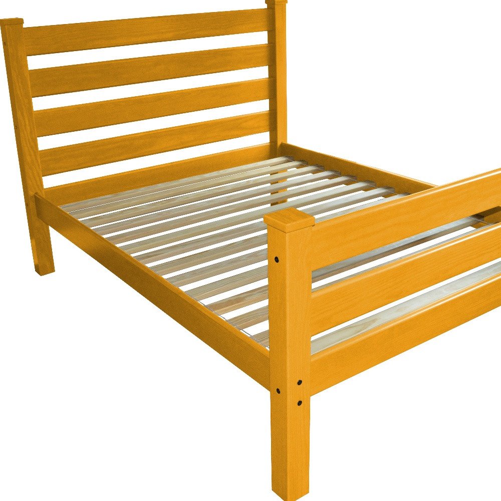 Orange Solid Wood Queen Bed Frame HomeRoots