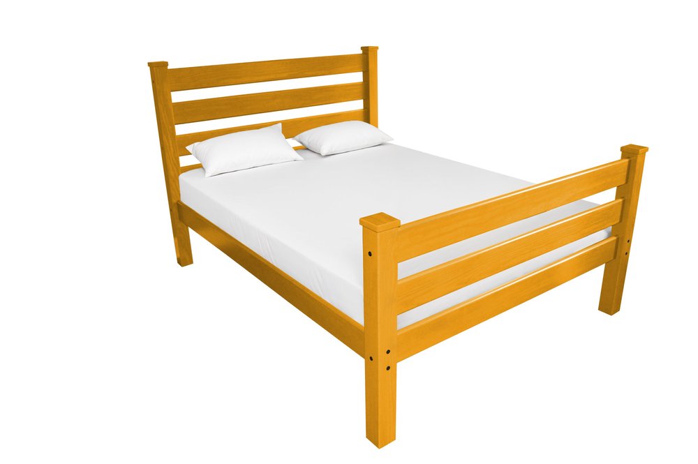 Orange Solid Wood Queen Bed Frame HomeRoots