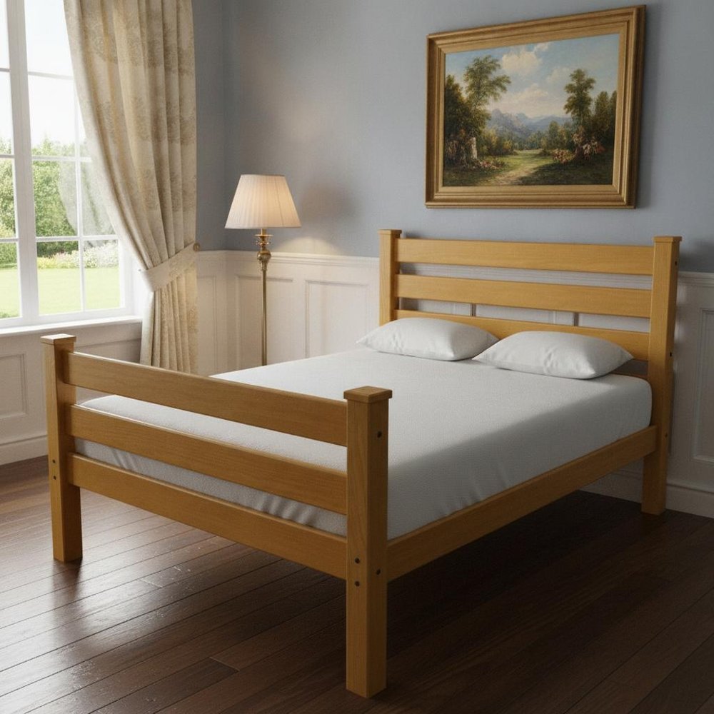 Orange Solid Wood Queen Bed Frame HomeRoots