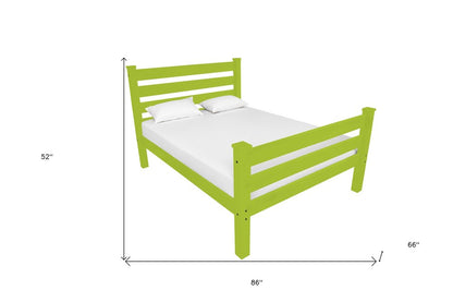 Lime Green Solid Wood Queen Bed Frame HomeRoots