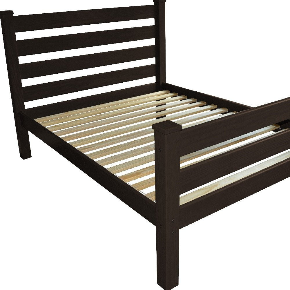 Brown Solid Wood Queen Bed Frame HomeRoots
