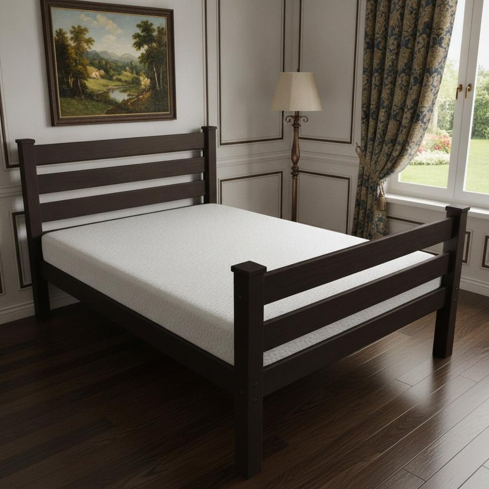 Brown Solid Wood Queen Bed Frame HomeRoots
