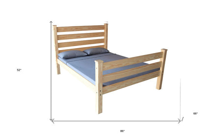 Natural Solid Wood Queen Bed Frame HomeRoots