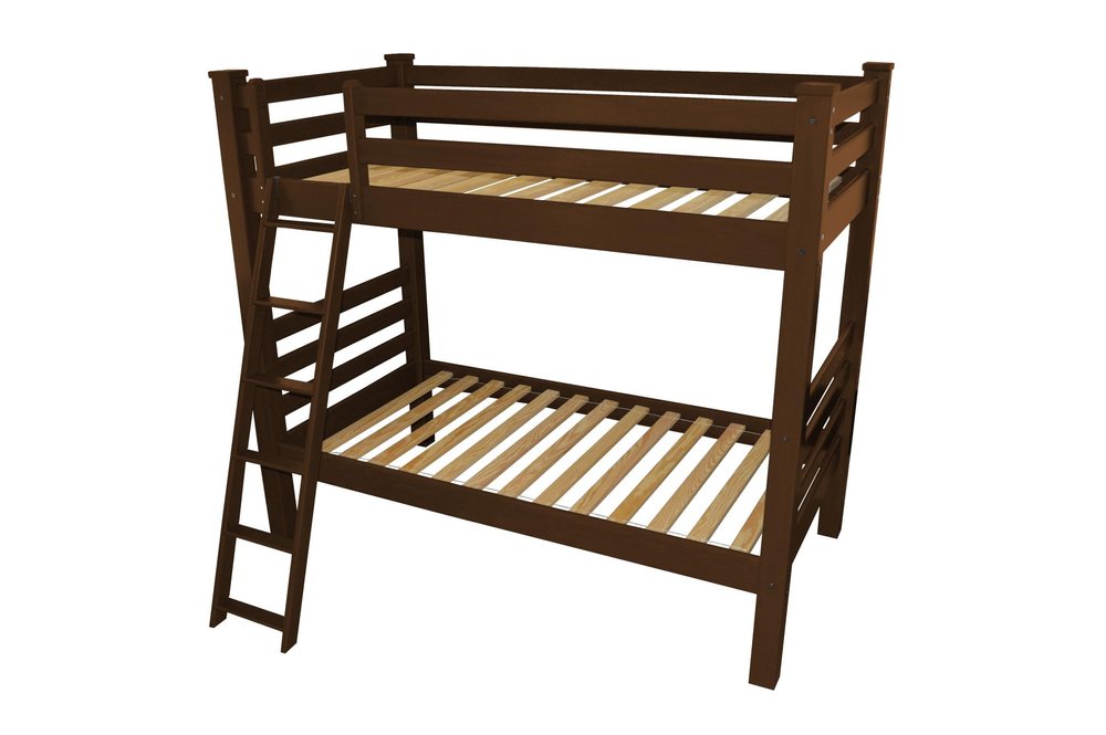 Red Twin Over Twin Solid Wood Bunk Bed HomeRoots