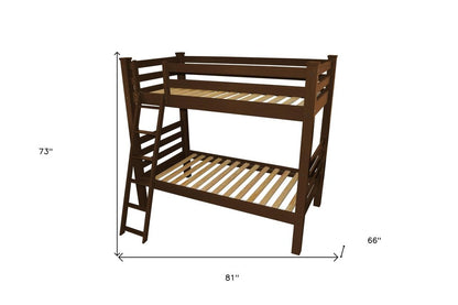 Red Twin Over Twin Solid Wood Bunk Bed HomeRoots