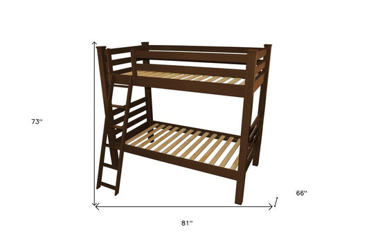 Red Twin Over Twin Solid Wood Bunk Bed HomeRoots