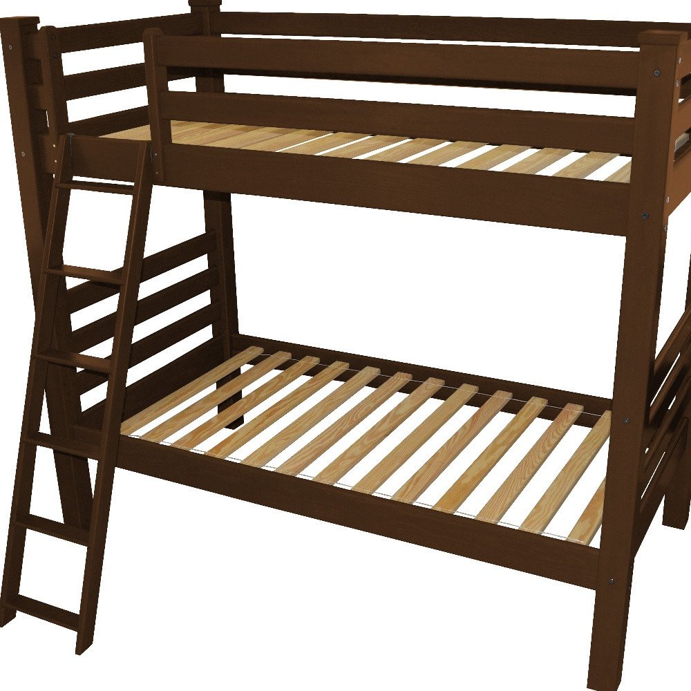 Red Twin Over Twin Solid Wood Bunk Bed HomeRoots