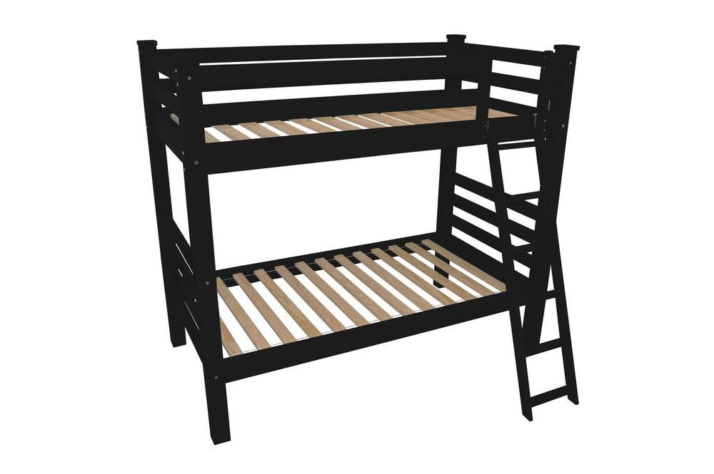 Black Twin Over Twin Solid Wood Bunk Bed HomeRoots