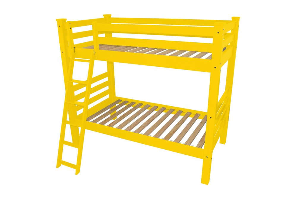 Yellow Twin Solid Wood Bunk Bed HomeRoots