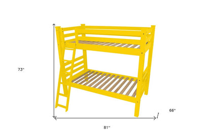 Yellow Twin Solid Wood Bunk Bed HomeRoots