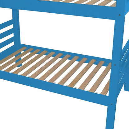 Blue Twin Solid Wood Bunk Bed HomeRoots