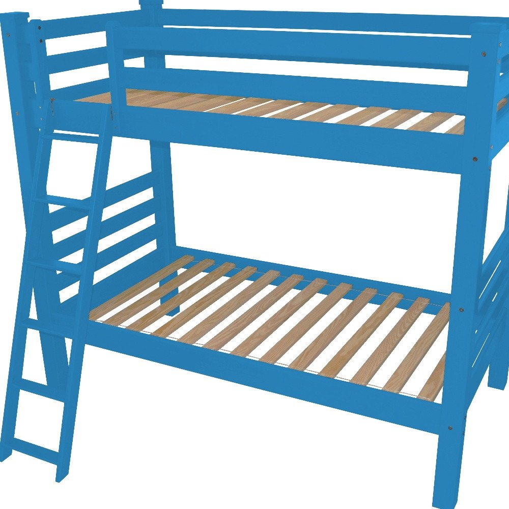 Blue Twin Solid Wood Bunk Bed HomeRoots