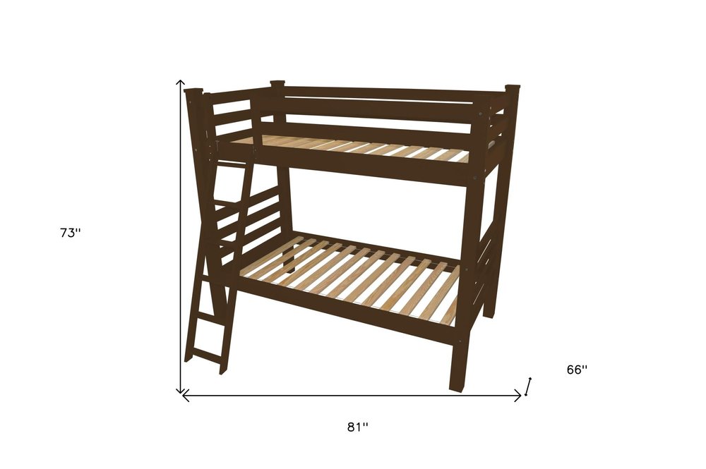 Brown Twin Solid Wood Bunk Bed HomeRoots