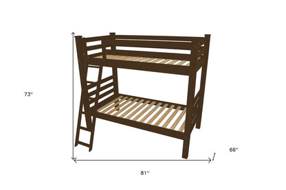 Brown Twin Solid Wood Bunk Bed HomeRoots