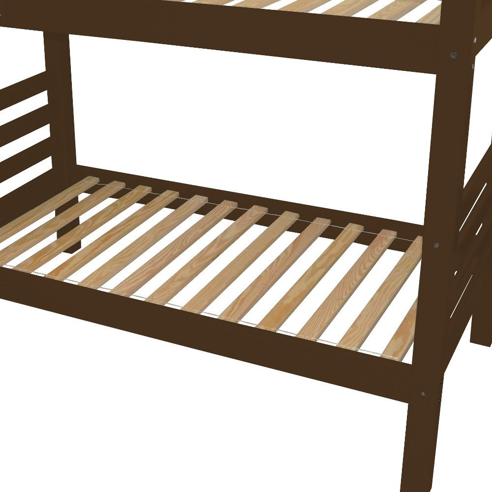 Brown Twin Solid Wood Bunk Bed HomeRoots