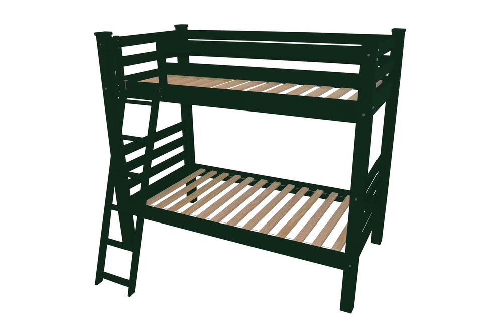Green Twin Solid Wood Bunk Bed HomeRoots