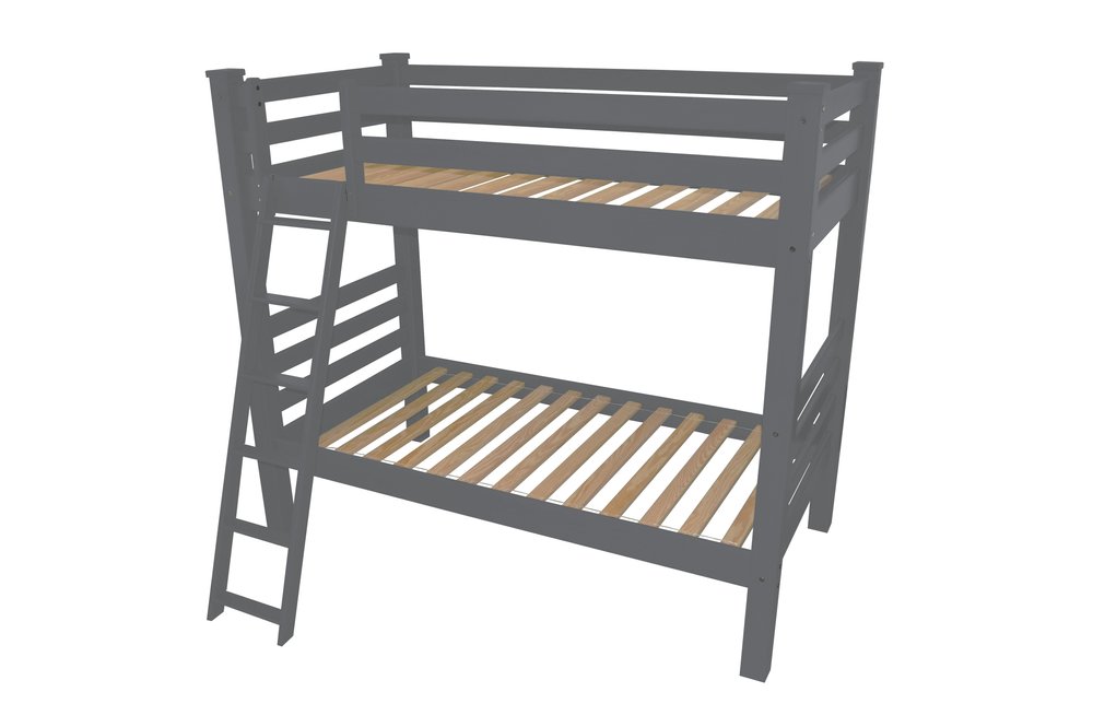 Gray Twin Traditional Solid Wood Bunk Bed HomeRoots